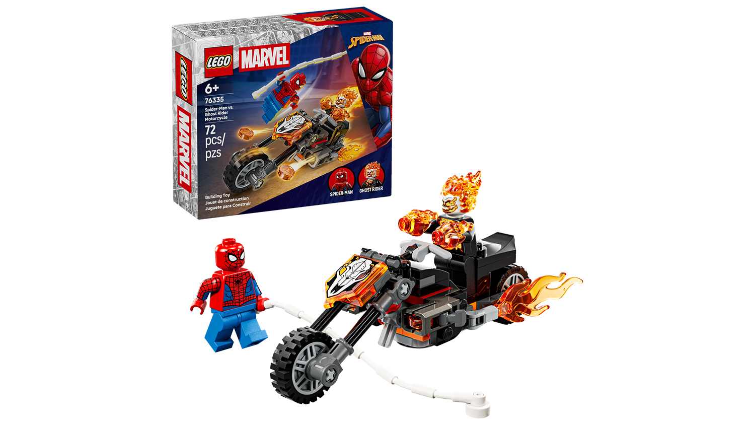 Stavebnica LEGO&reg; Marvel 76335 Spider-Man vs. Ghost Rider na motorke