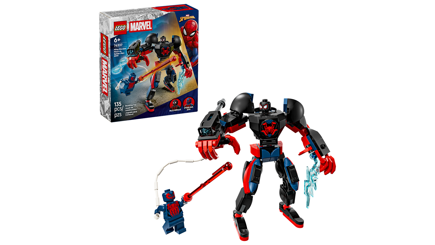 Stavebnica LEGO&reg; Marvel 76337 Robot Milese Moralese vs. Spider-Man 2099