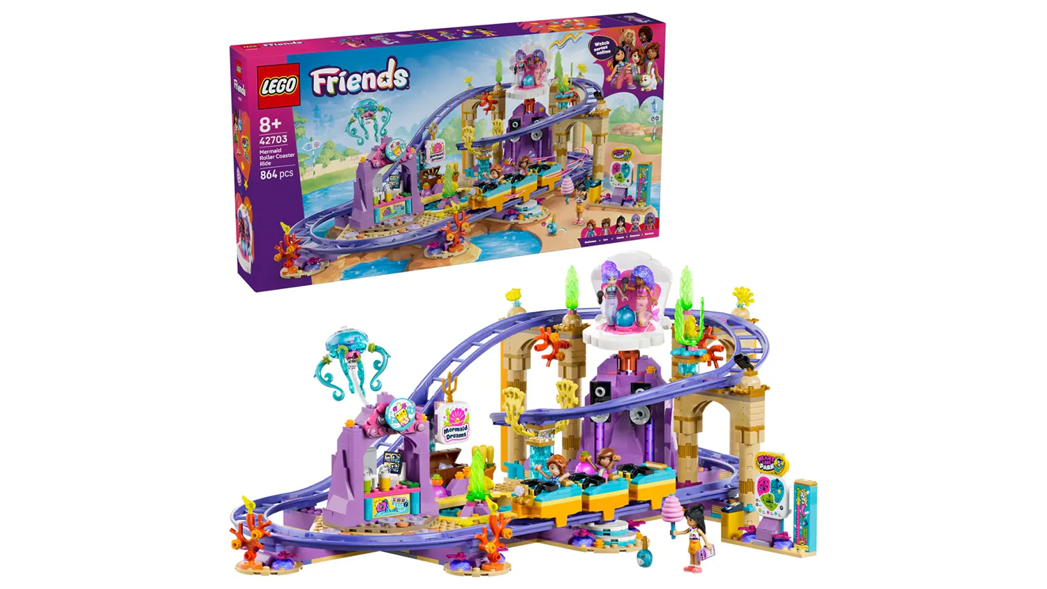 Stavebnice LEGO&reg; Friends 42703 J&iacute;zda na horsk&eacute; dr&aacute;ze s mořsk&yacute;mi pannami