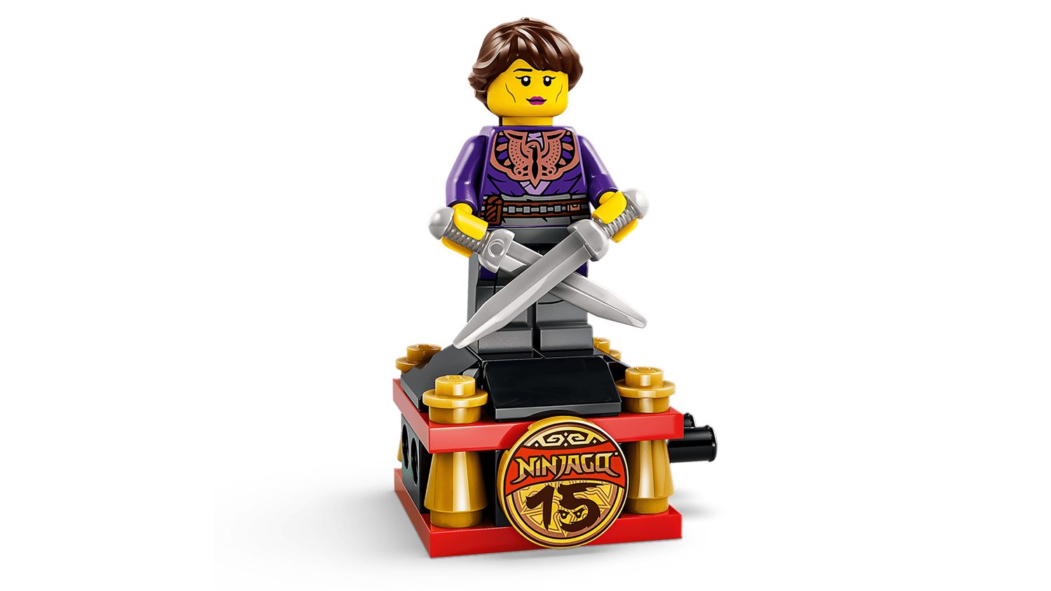 Minifigurka ze stavebnice LEGO® NINJAGO® 71867 Kaiův červený bourák: 15 let NINJAGO