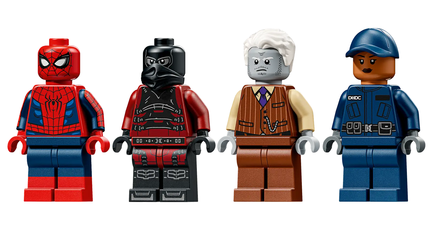 Figurky ze stavebnice LEGO® Marvel 76349 Spider-Man a honička za vězeňským transportérem