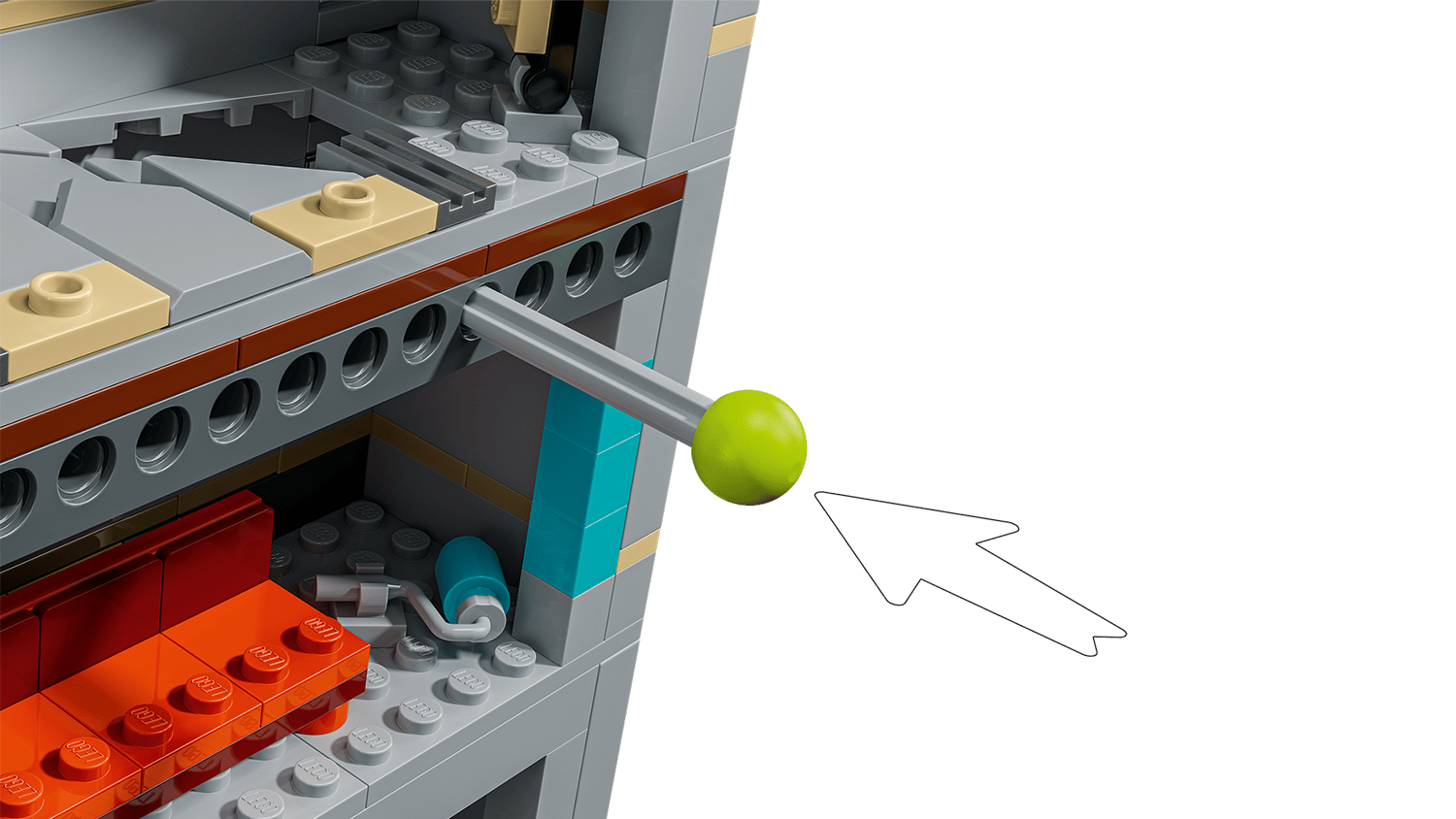 Spoušť na zadní straně stavebnice LEGO® Marvel 76350 Epické střetnutí: Spider-Man vs. Hulk