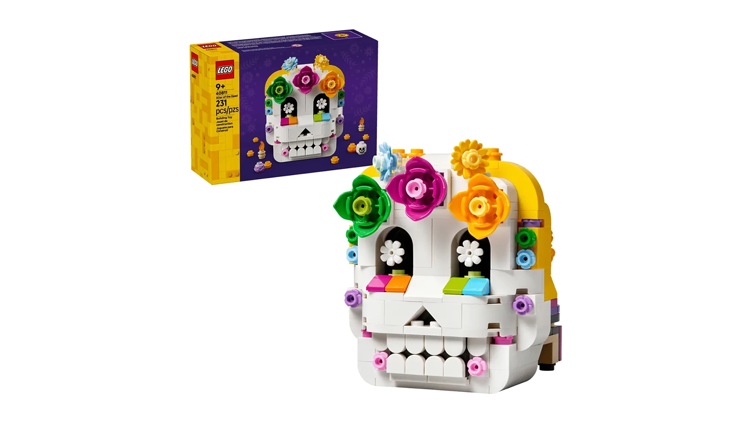 Stavebnice LEGO® Icons 40811 Oltář mrtvých – balení a sestavený oltář
