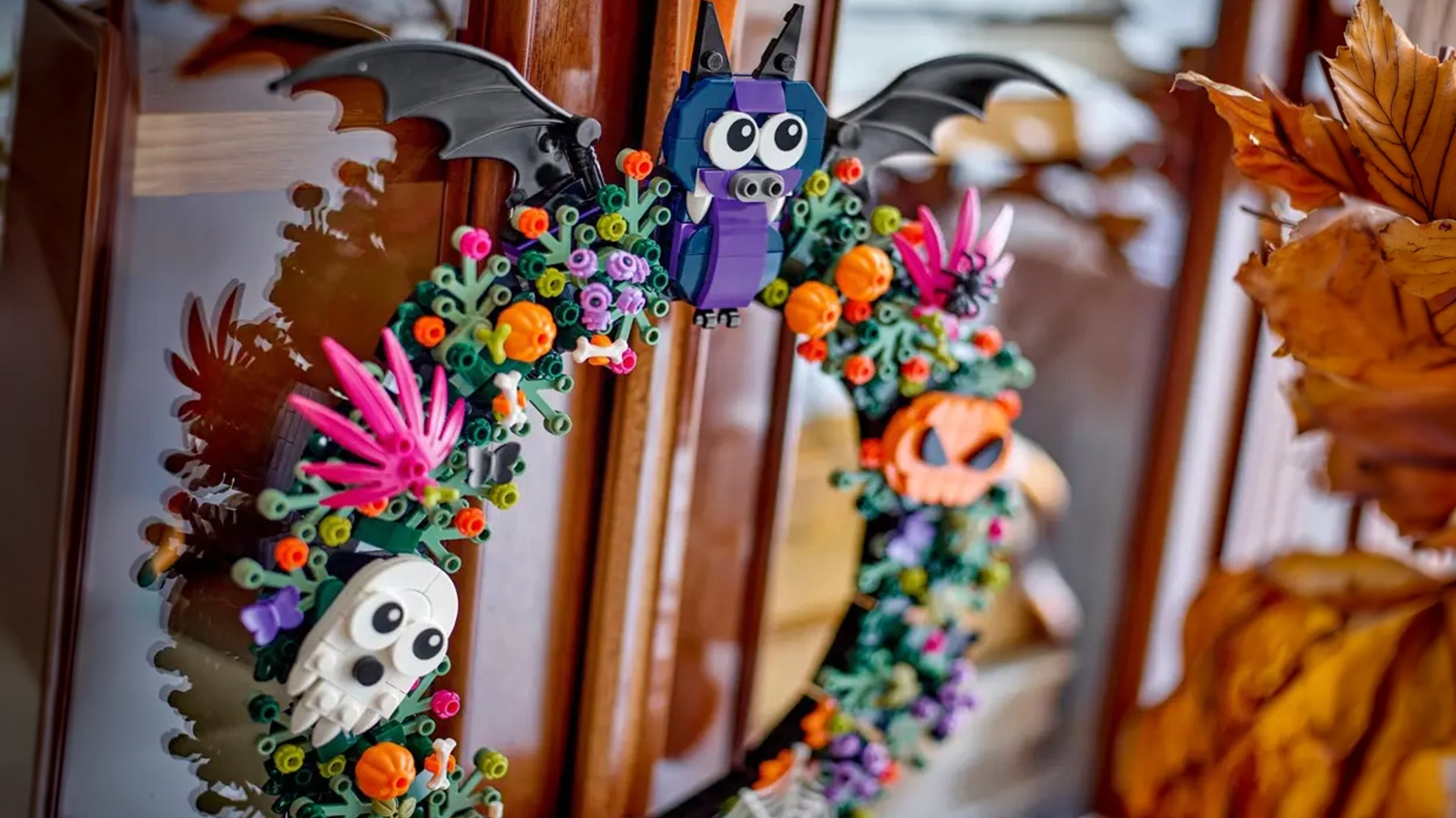 Halloweenský veniec – bližší pohľad