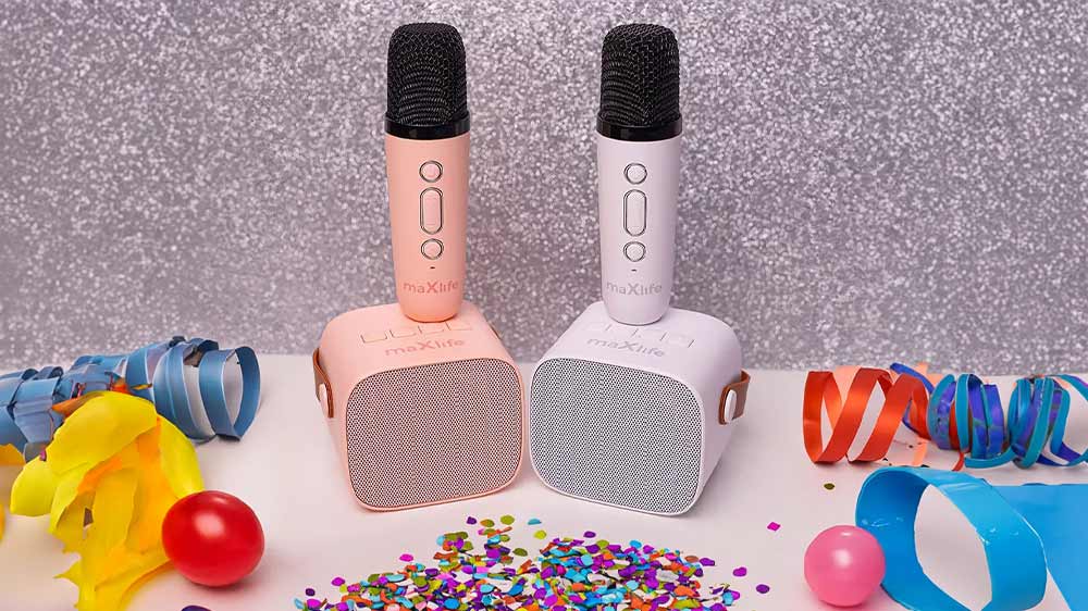 Karaoke set Maxlife MXKS-100 Bluetooth v bílé a růžové variantě_02