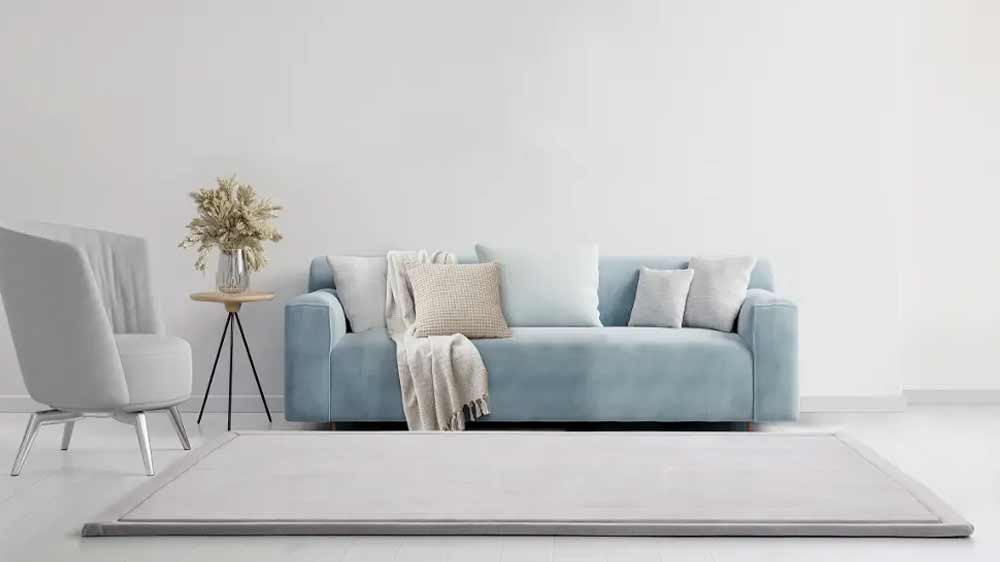 Koberec sivý MOMOMI 150 × 200 cm v izbe_02