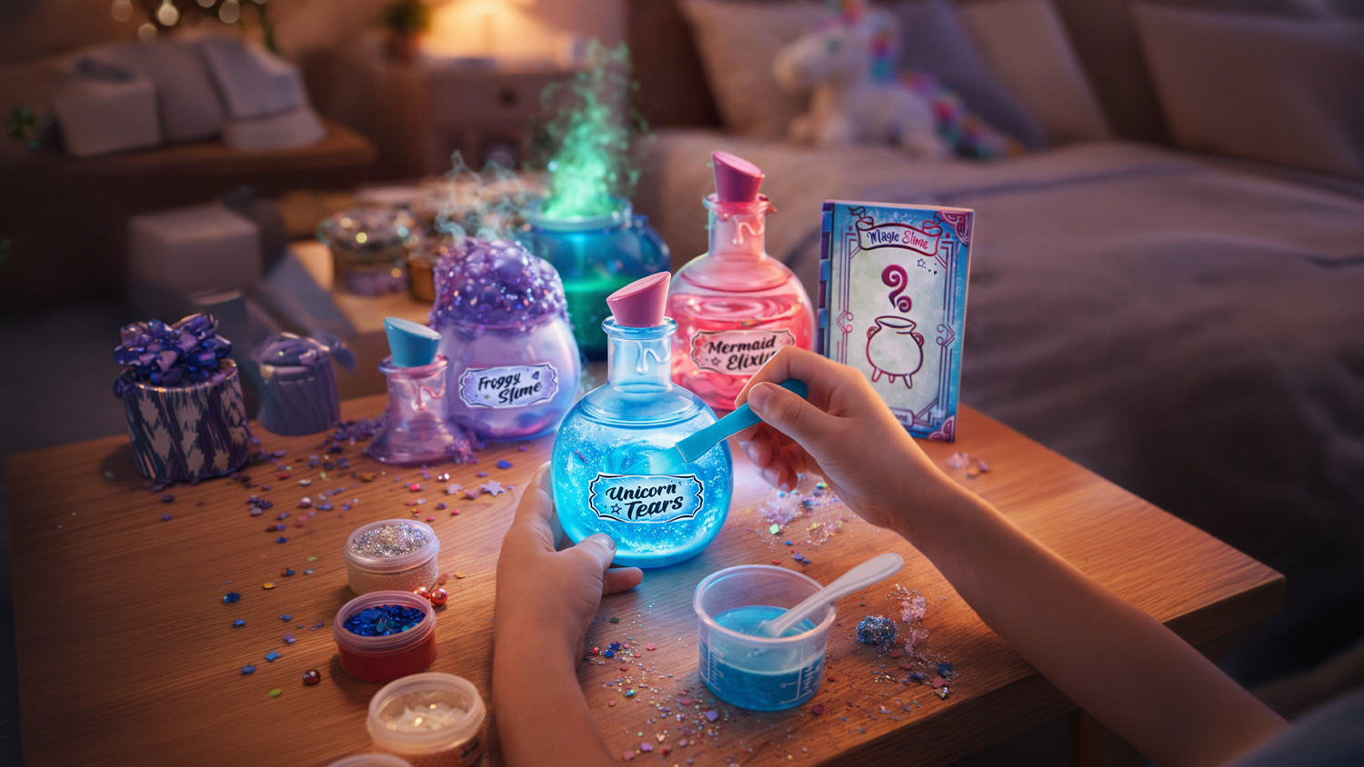 D&iacute;tě si hraje v pokoj&iacute;čku se sadou So Slime Magick&yacute; elix&iacute;r 50559EPE