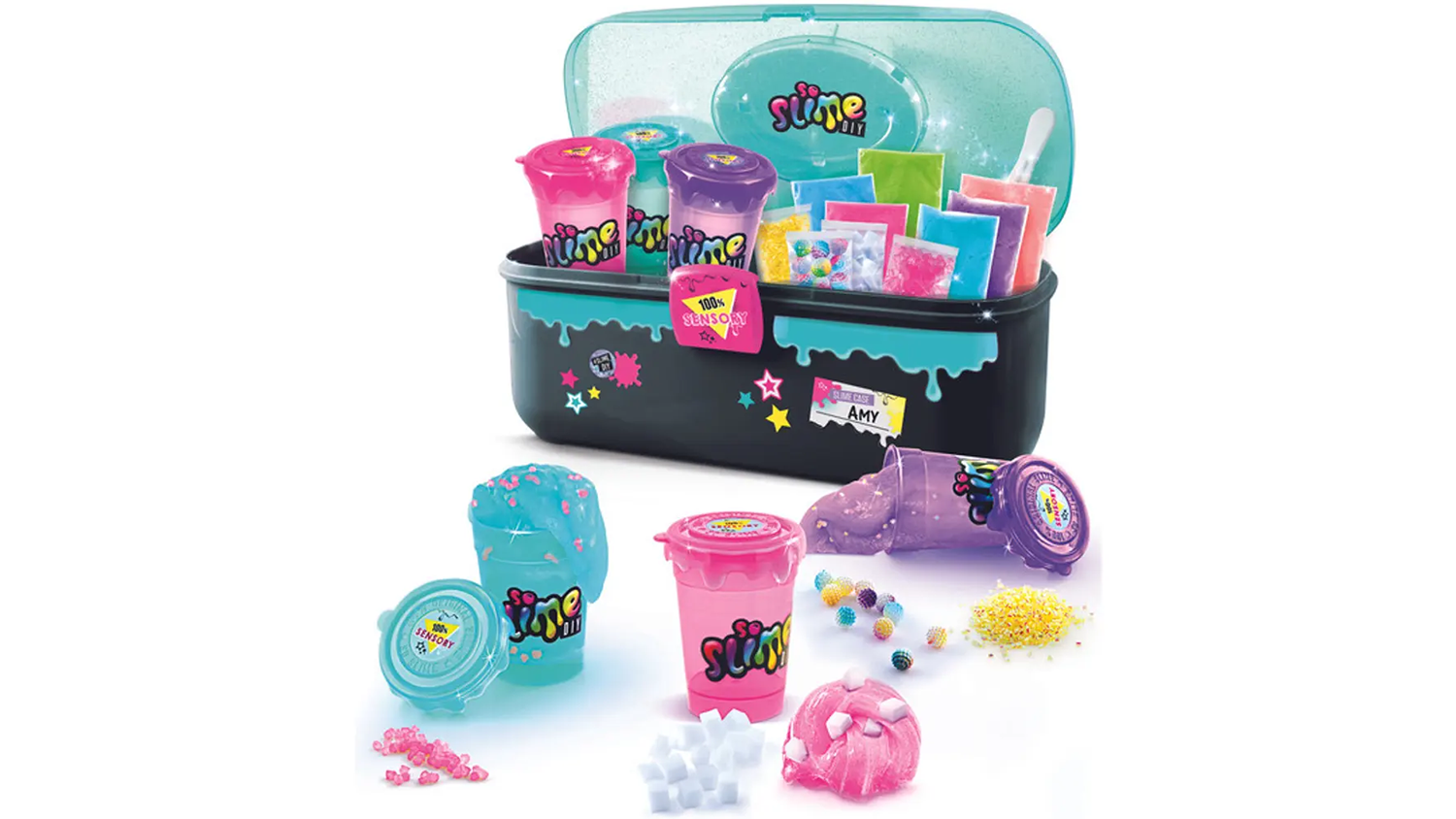 Kreativní sada So Slime Zábavný kufřík se slizem SSC004EPE detail obsahu balení