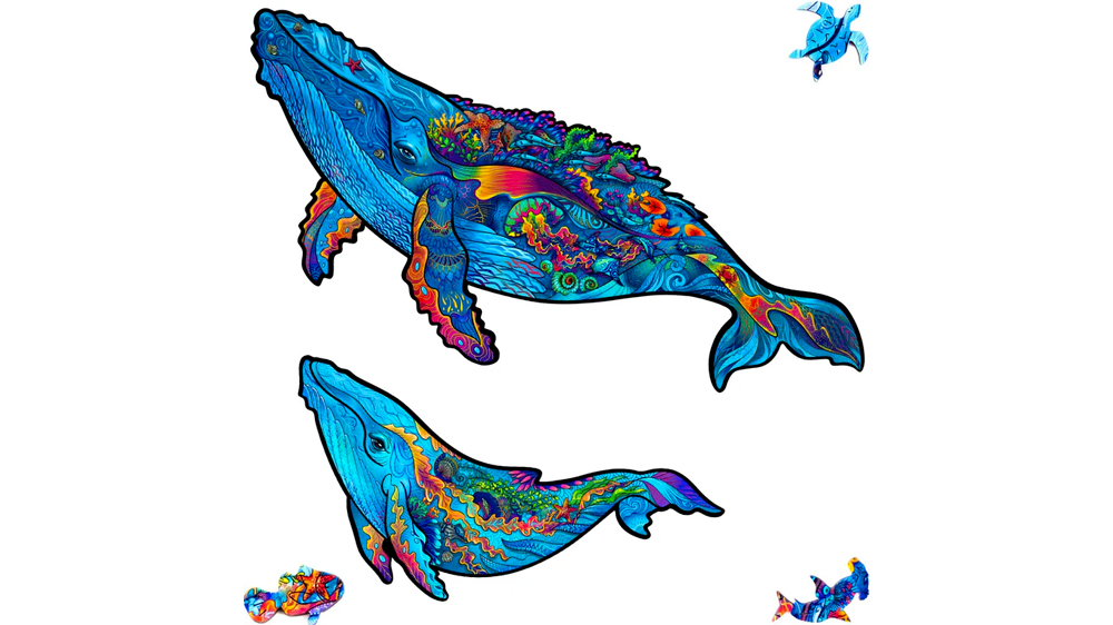 Dřevěné puzzle Unidragon Milky Whales 2v1_01