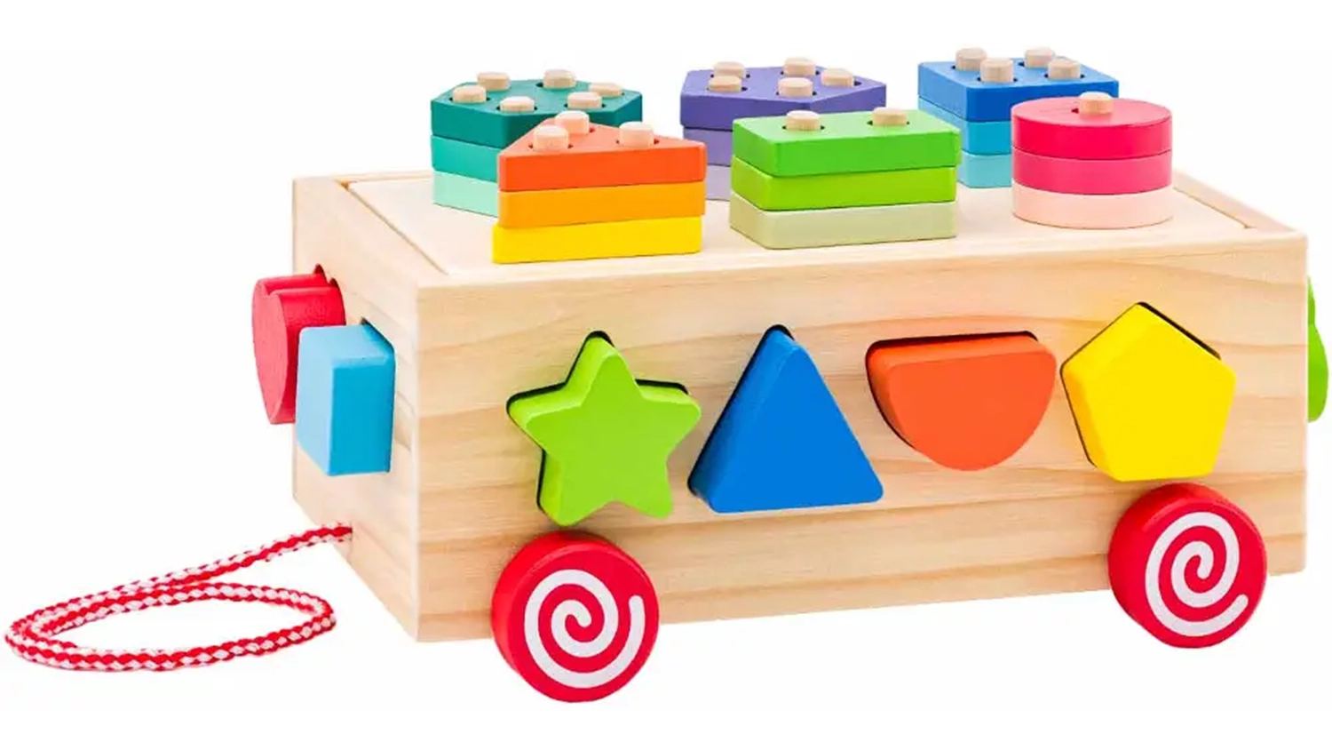 Vkl&aacute;dačka Woody Voz&iacute;k s tvary 3v1 bočn&iacute; pohled