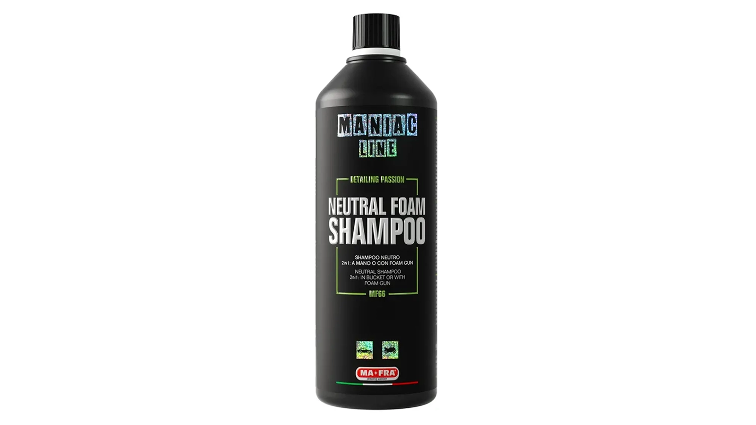 Neutr&aacute;lny &scaron;amp&oacute;n MANIAC 1 000 ml (MF-66) &ndash; pohľad zpredu