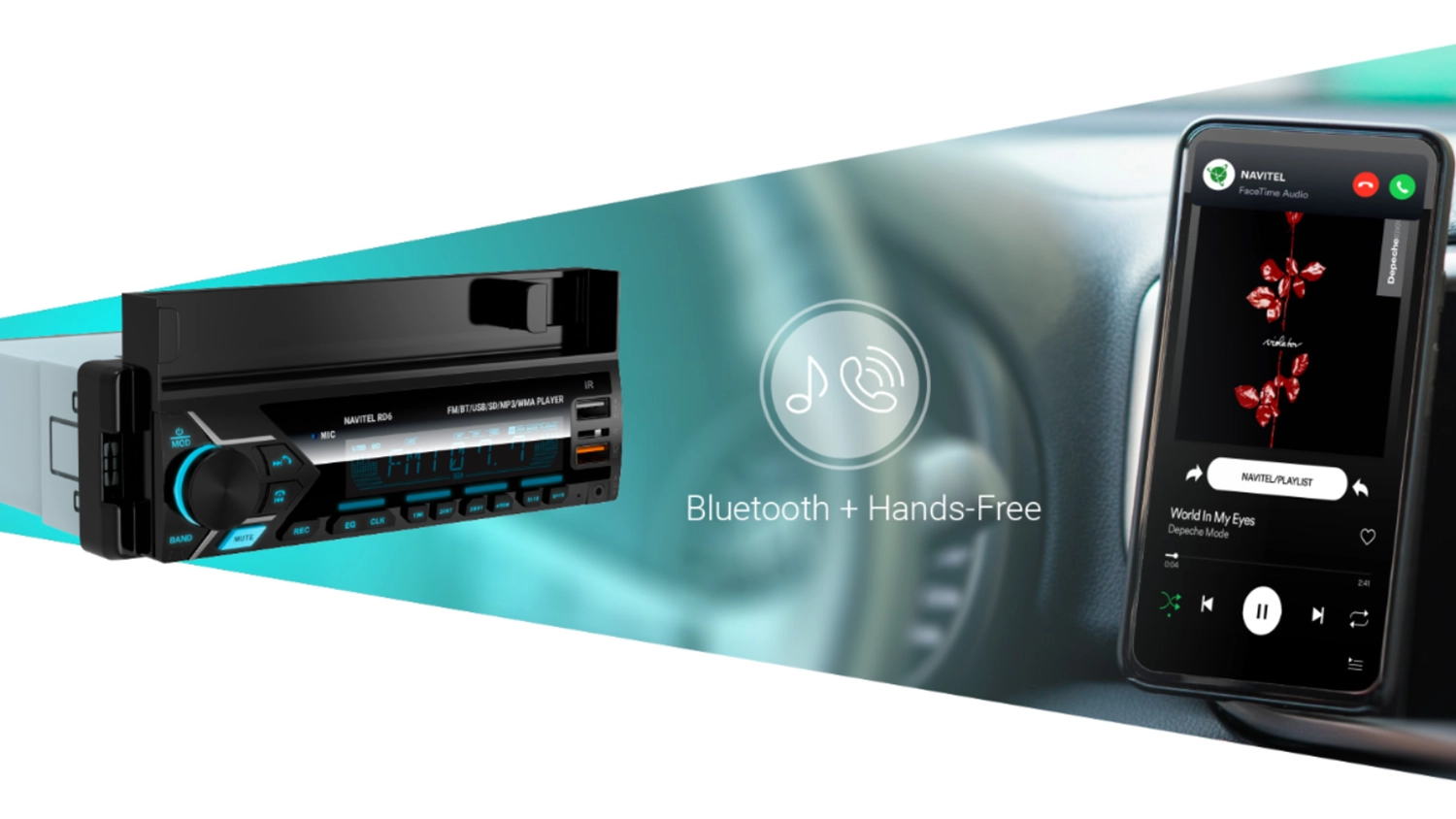 Telefon v autě a autor&aacute;dio NAVITEL RD6