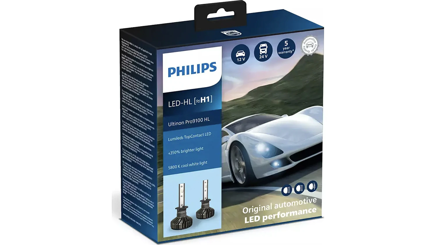 Automobilová LED žárovka Philips Ultinon Pro9100 H1 11258U91X2 - Balení