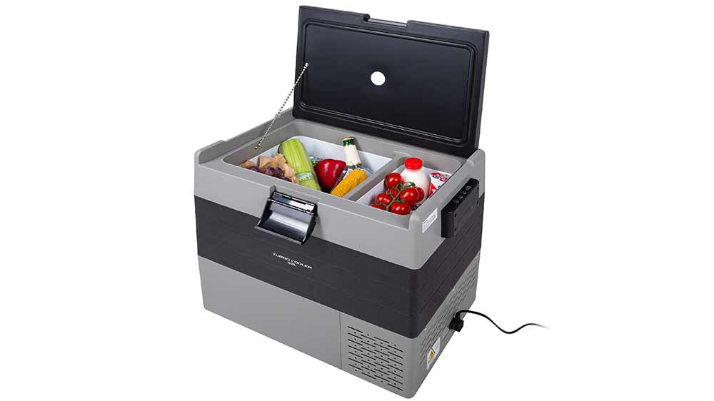 Otevřená autochladnička Rohnson R-4052 Turbo Cooler plná jídla_02