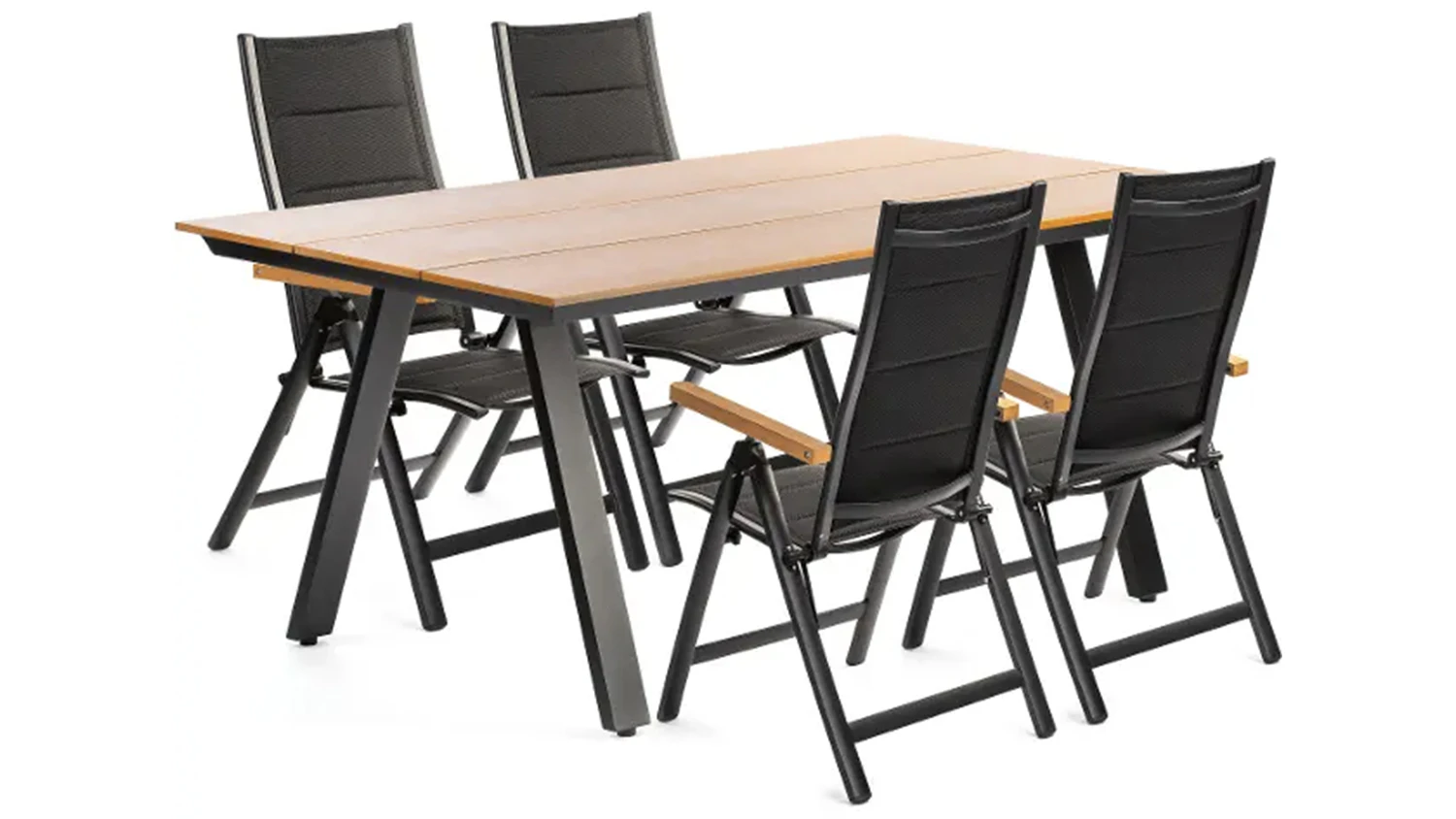 Zahradn&iacute; stůl Fieldmann Design FDZN 5058 čern&yacute; s židlemi