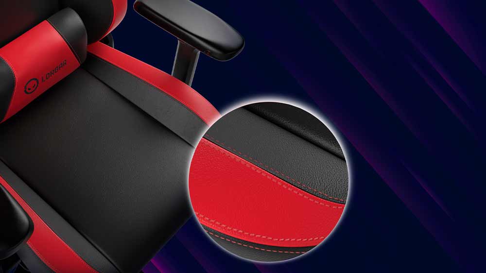 Detail prošívání herní židle Lorgar Base 311_02