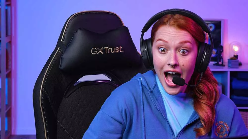 Dívka hrající na židli Trust GXT 721 Ruya Pro Premium_02