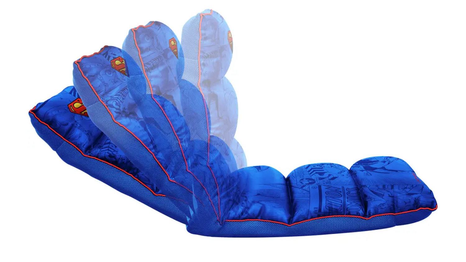 Vizualizácia naklápania podlahovej hernej stoličky Trust GXT 718SM Rayzee Foldable Superman