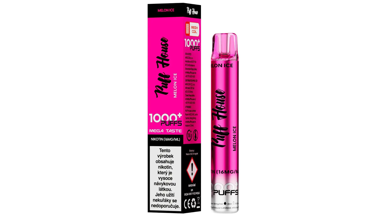 E-cigareta Puff House Melon Ice 1000+