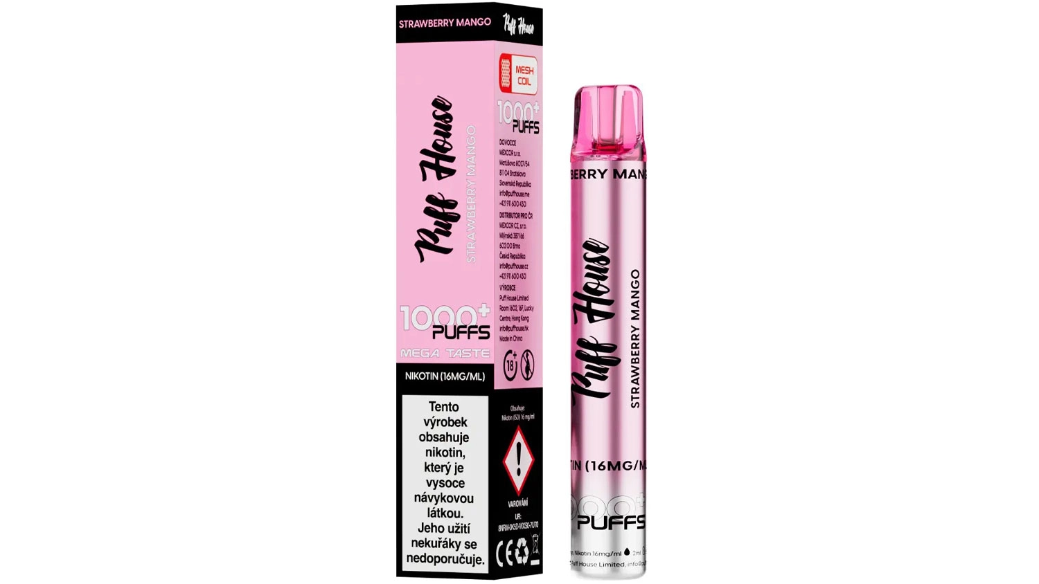 E-cigareta Puff House Strawberry Mango 1000+
