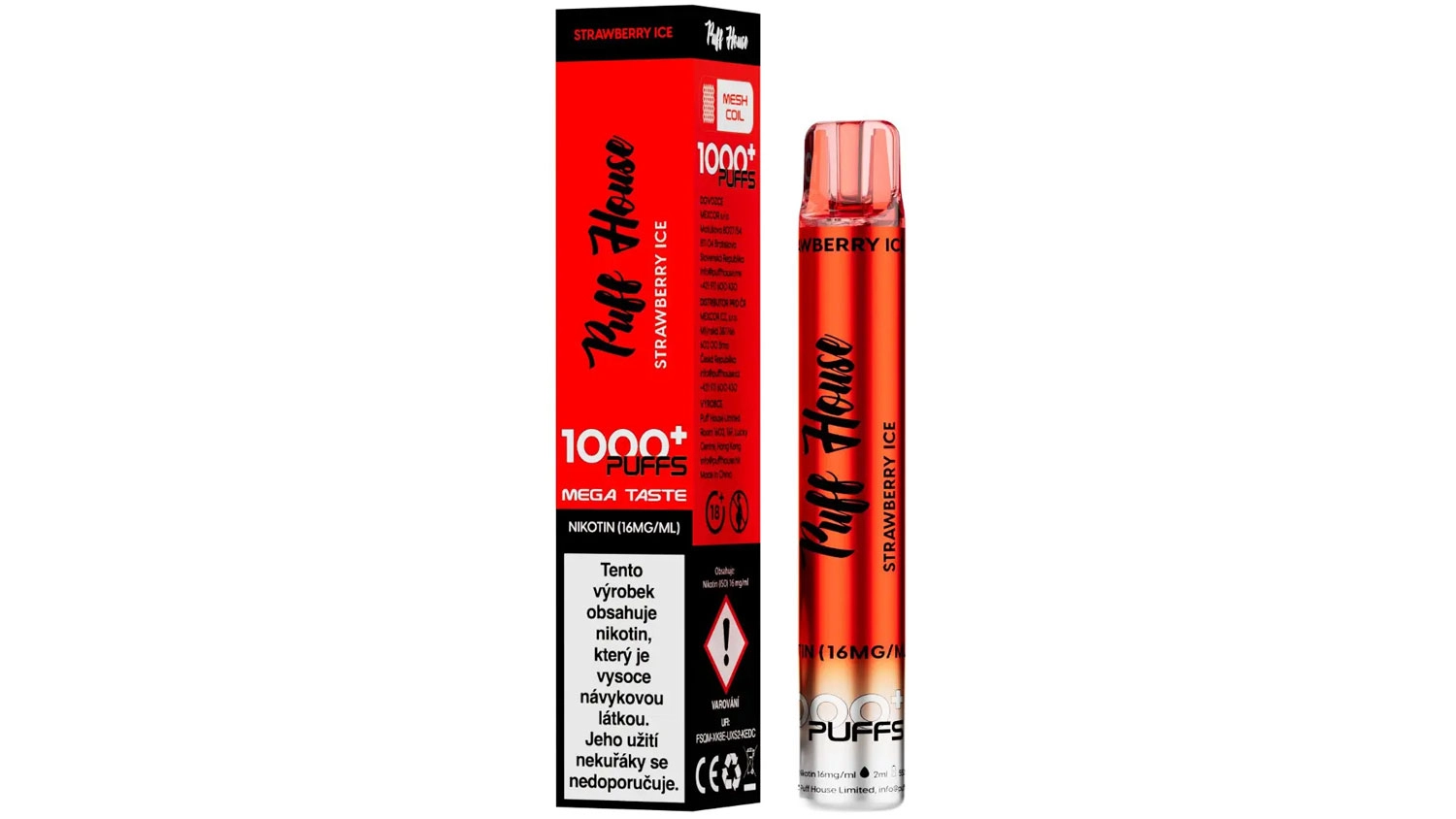 E-cigareta Puff House Strawberry Ice 1000+
