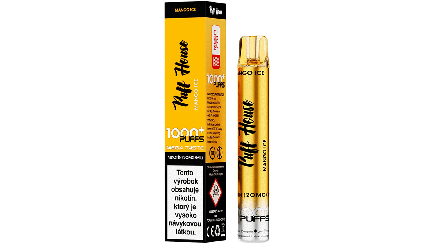 E-cigareta Puff House Mango Ice 1 000+ Puffs