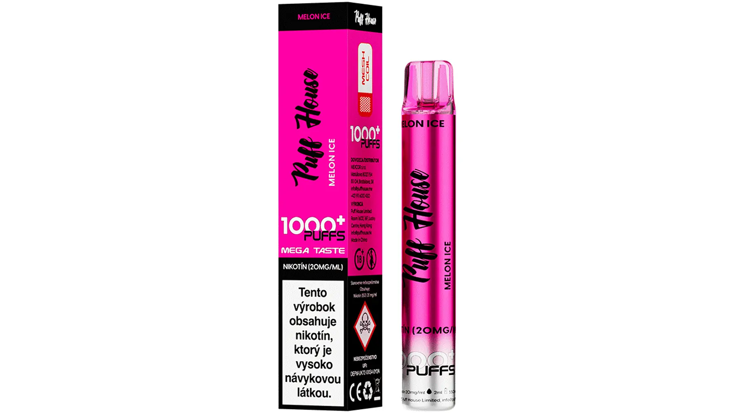 E-cigareta Puff House Melon Ice 1 000+ Puffs