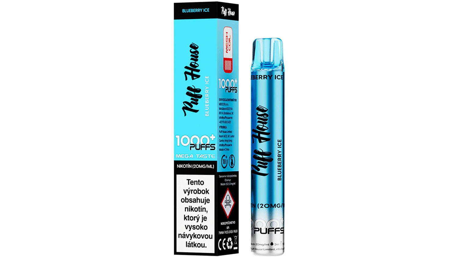 E-cigareta Puff House Blueberry Ice 1 000+ Puffs