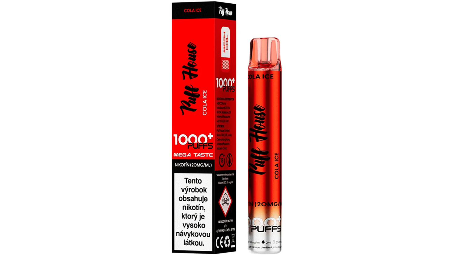 E-cigareta Puff House Cola Ice 1 000+ Puffs