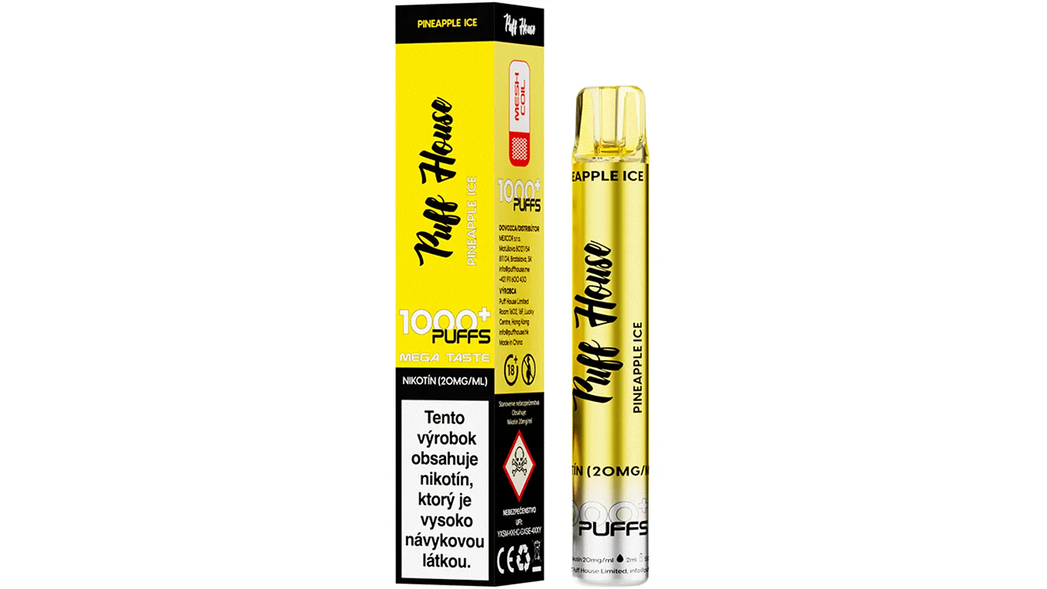 E-cigareta Puff House Pineapple Ice 1 000+ Puffs