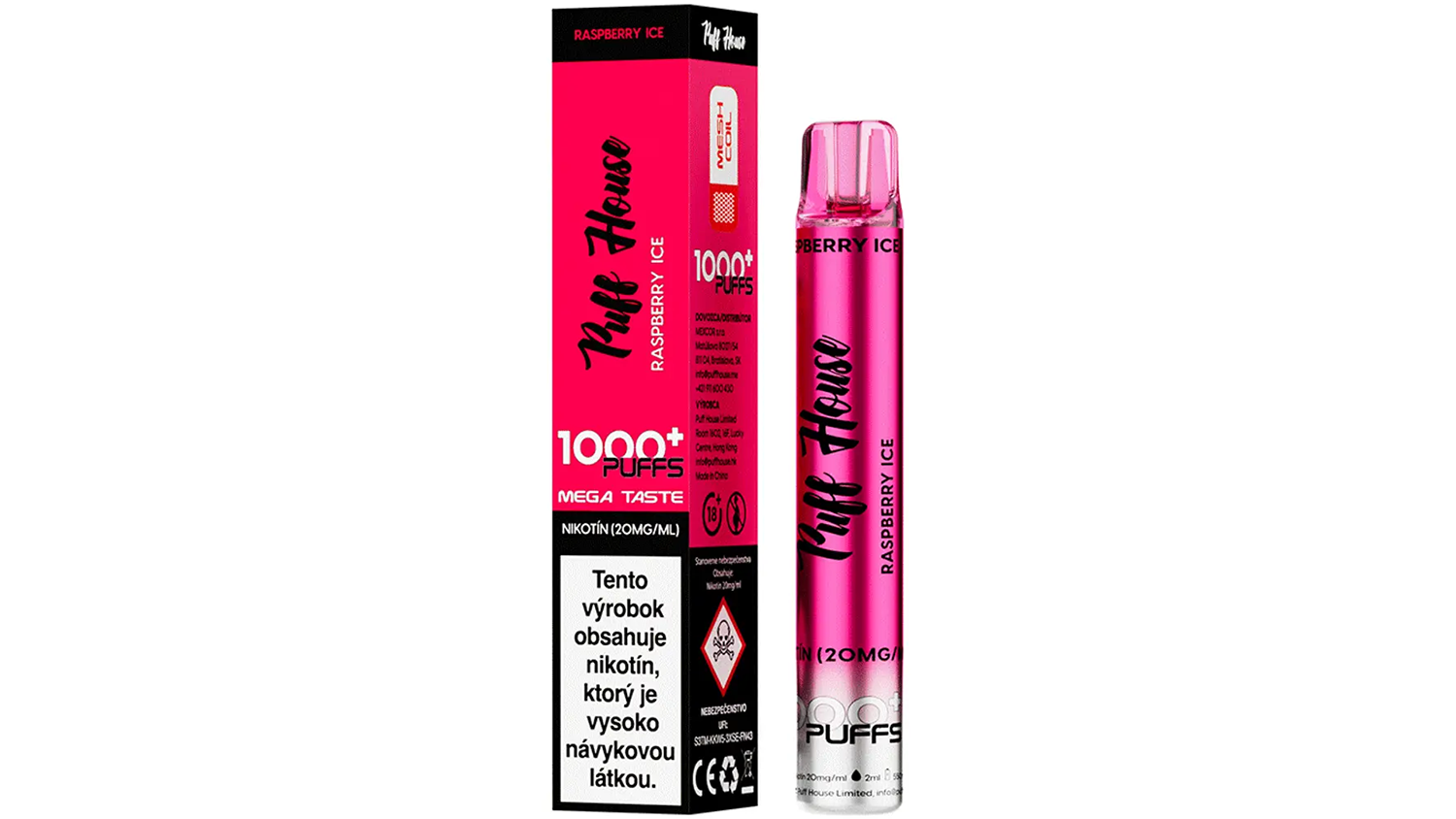 E-cigareta Puff House Raspberry Ice 1 000+ Puffs