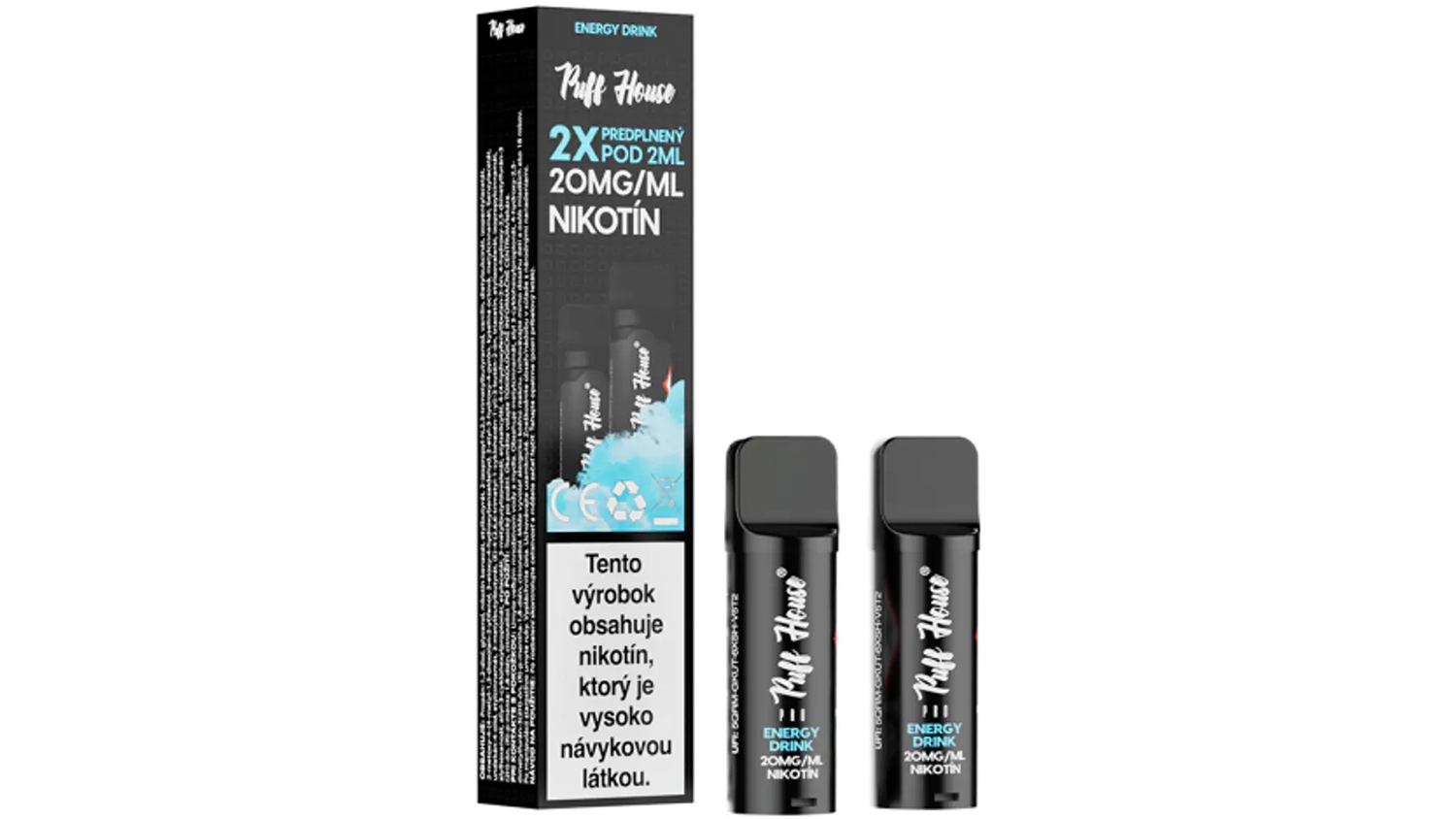 Predplnený POD k e-cigarete Puff House POD Energy Drink 2 ks