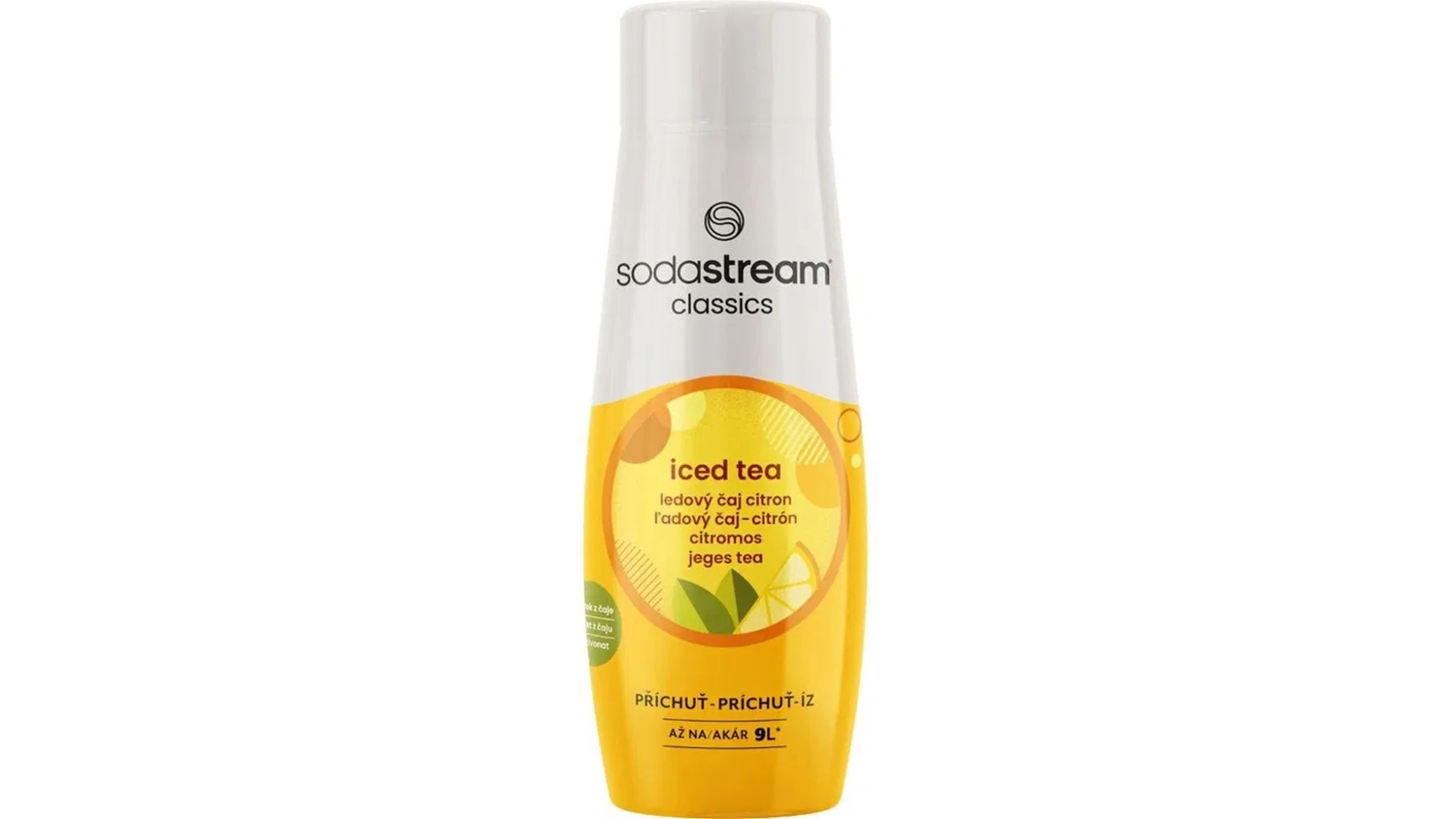 Dávkovanie sirupu SodaStream Ľadový čaj citrón 440 ml pomocou viečka