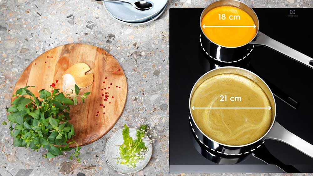 Indukční varná deska Electrolux EIV63443 se přizpůsobí hrncům a pánvím_03