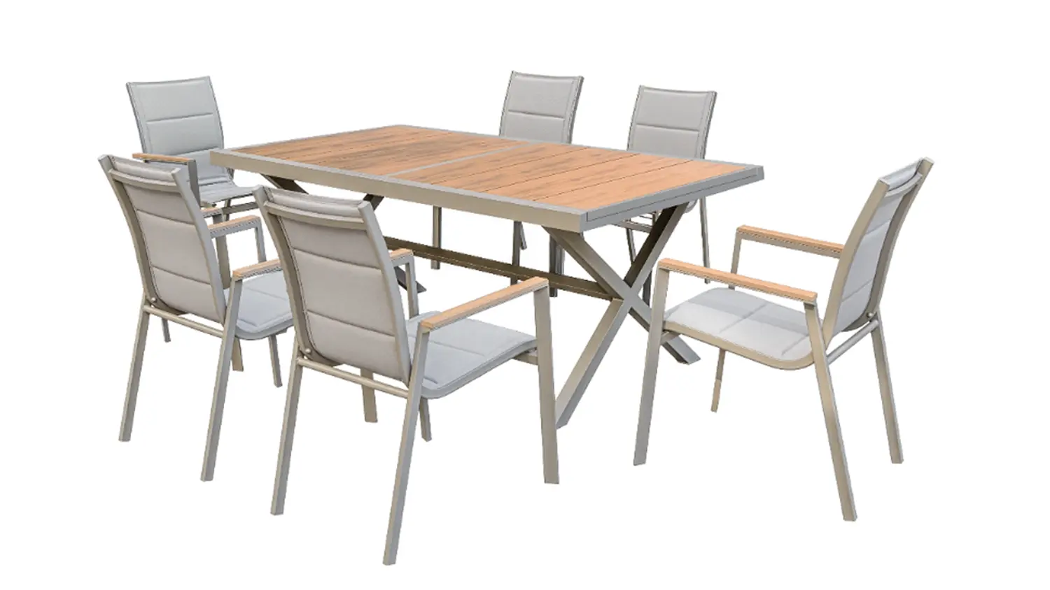 Set zahradn&iacute;ho n&aacute;bytku Fieldmann Victoria 6 &ndash; složen&yacute; stůl