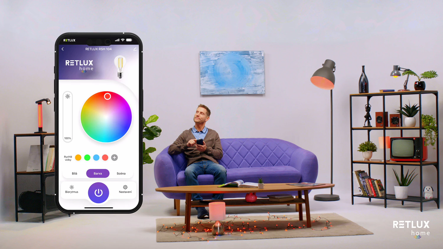 Nastavov&aacute;n&iacute; barevn&yacute;ch režimů v aplikaci RETLUX home