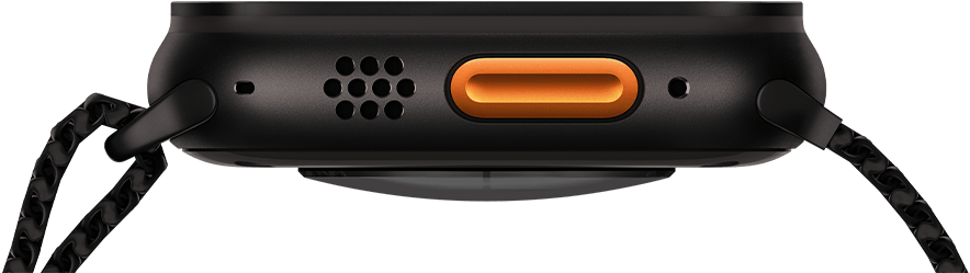 Apple Watch Ultra maj vo vbave akčn tlačidlo.