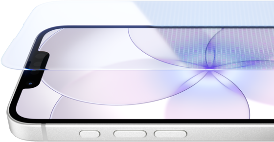 iPhone 17e, pohled zepředu na Ceramic Shield 2, pohled z boku, bílá barva, akční tlačítko a tlačítka hlasitosti