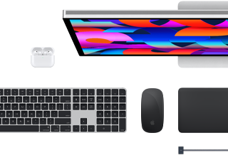 Doplnky k Macu: AirPods, Studio Display, Magic Keyboard, Magic Mouse, Magic Trackpad, nabíjací kábel MagSafe