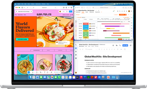 MacBook Air, na ktorom je otvorených viacero apiek