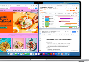MacBook Air, na ktorom je otvorených viacero apiek