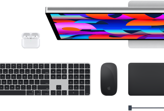 Doplnky k Macu: AirPods, Studio Display, Magic Keyboard, Magic Mouse, Magic Trackpad, nabíjací kábel MagSafe