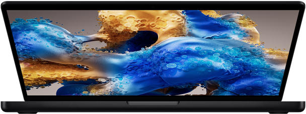 Pootevřený MacBook Pro odhalující barevnou obrazovku