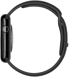 Pohled z boku na Apple Watch Series 10, aby bylo vidět, jak jsou tenké